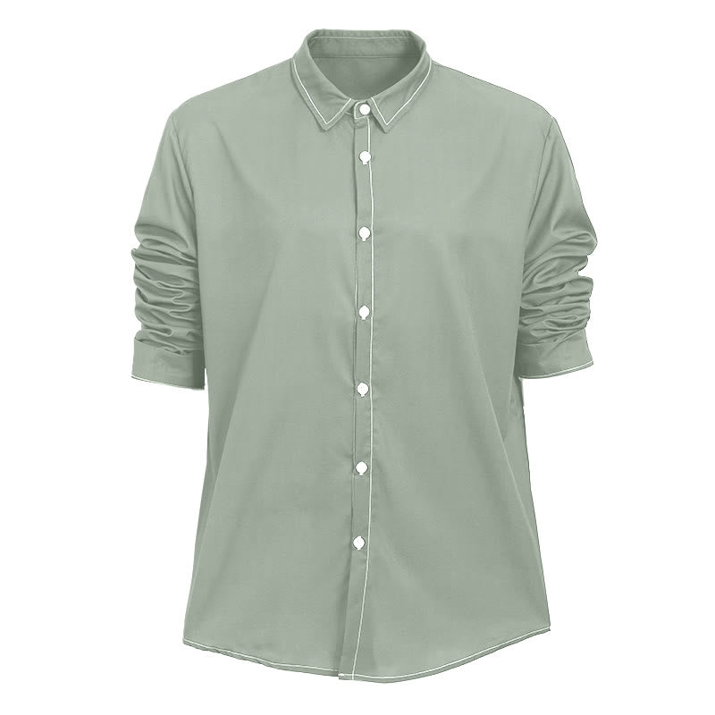 Chemise sophistiquée à manches longues de style rétro pour homme - Vert clair - 6XL - image 25