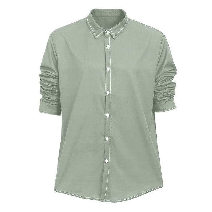 Chemise sophistiquée à manches longues de style rétro pour homme - Vert clair - 6XL - image 25