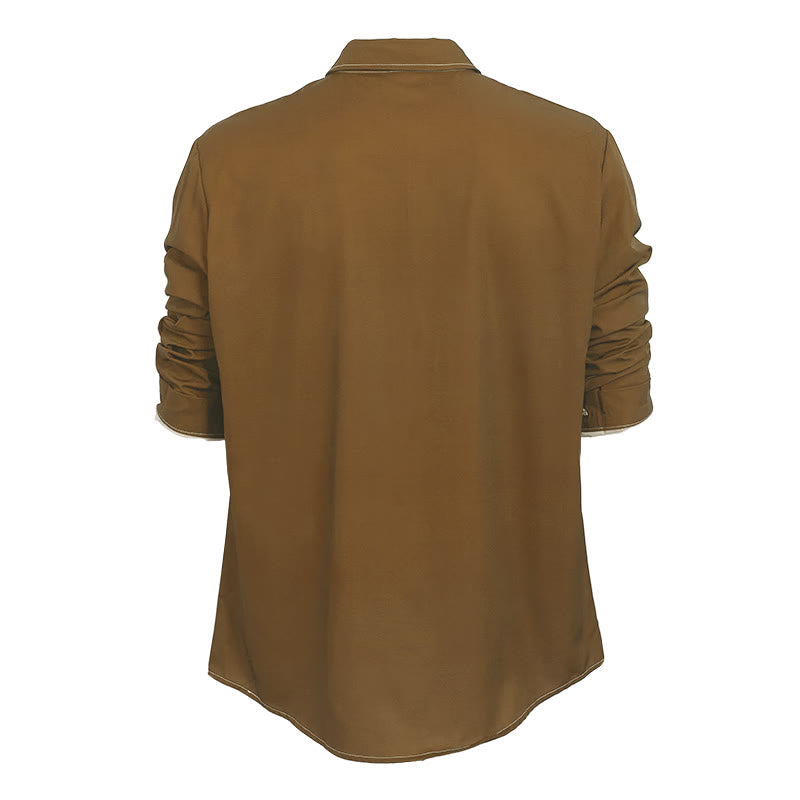 Chemise sophistiquée à manches longues de style rétro pour homme - image 28