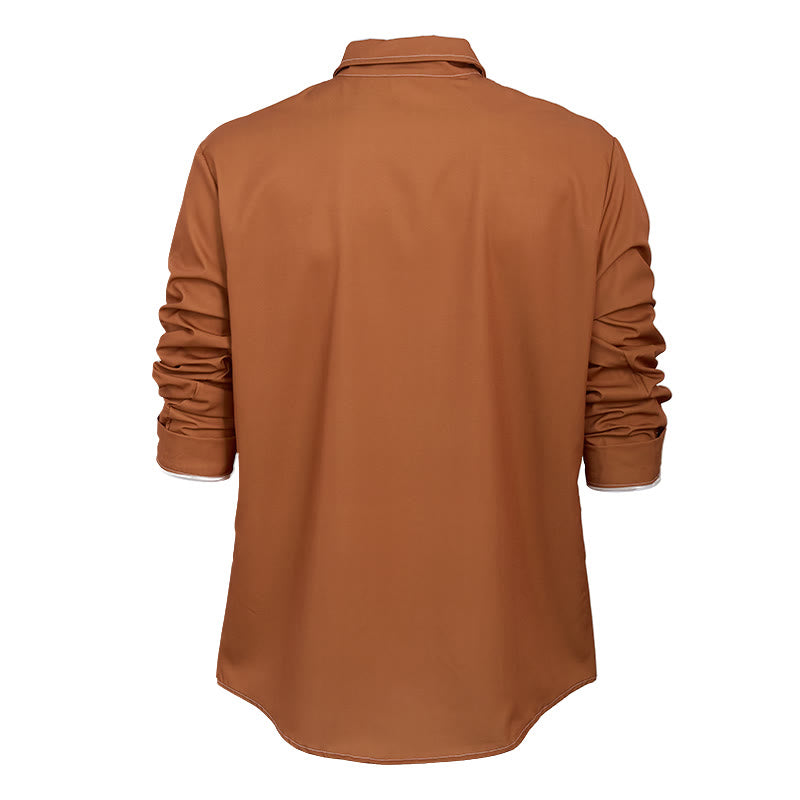 Chemise sophistiquée à manches longues de style rétro pour homme - image 12