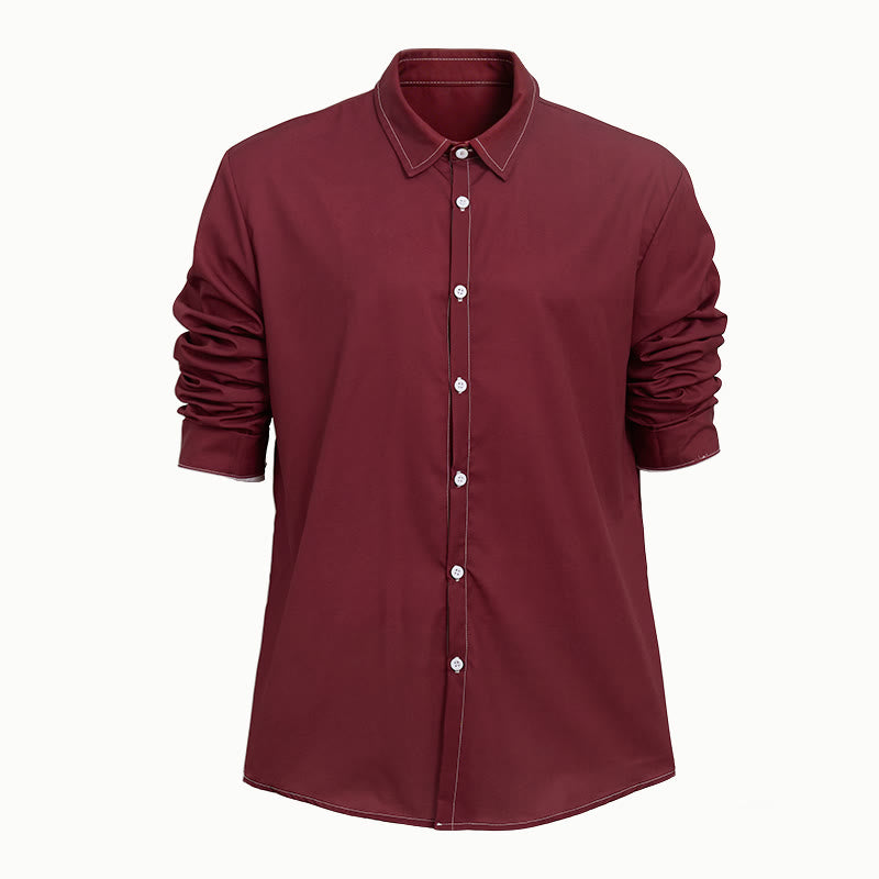 Chemise sophistiquée à manches longues de style rétro pour homme - image 4