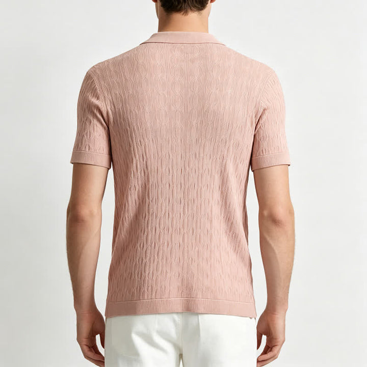 Chemise à manches courtes boutonnée pour homme en maille texturée - image 2