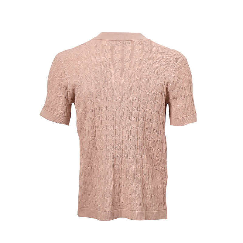 Chemise à manches courtes boutonnée pour homme en maille texturée - image 11