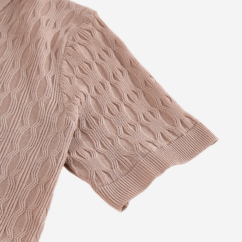 Chemise à manches courtes boutonnée pour homme en maille texturée - image 9