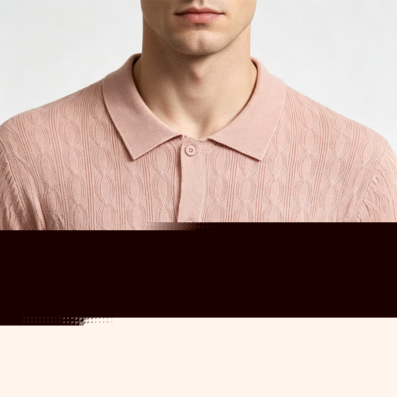Chemise à manches courtes boutonnée pour homme en maille texturée - image 3
