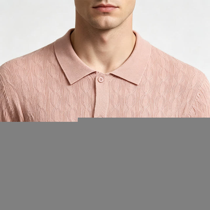 Chemise à manches courtes boutonnée pour homme en maille texturée - image 3