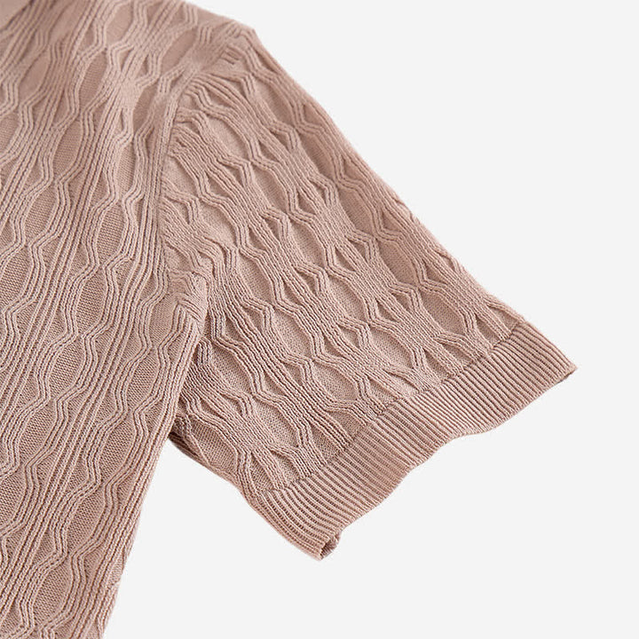 Chemise à manches courtes boutonnée pour homme en maille texturée - image 9