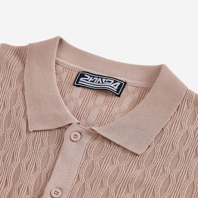 Chemise à manches courtes boutonnée pour homme en maille texturée - image 6