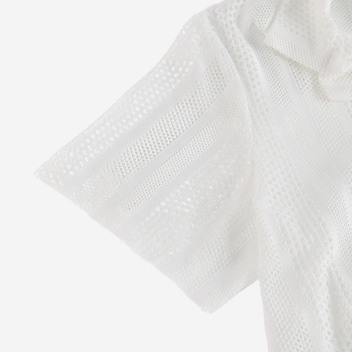 Chemise en maille ajourée à rayures pour homme - image 7