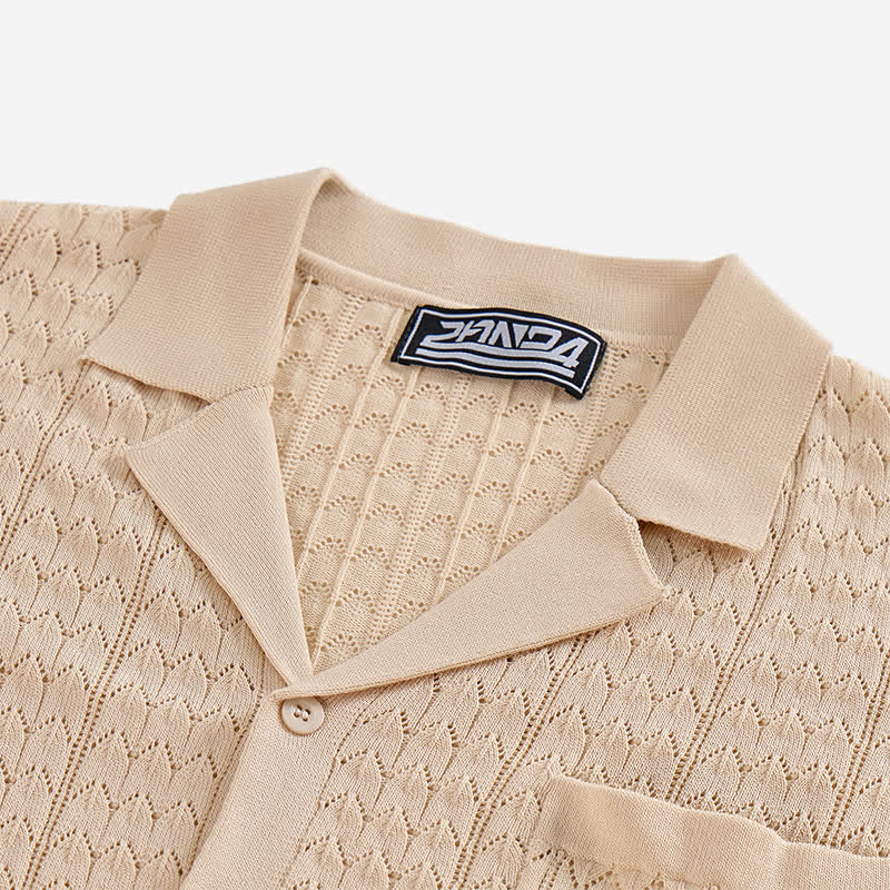 Chemise en maille unie pour homme, col cubain - image 6