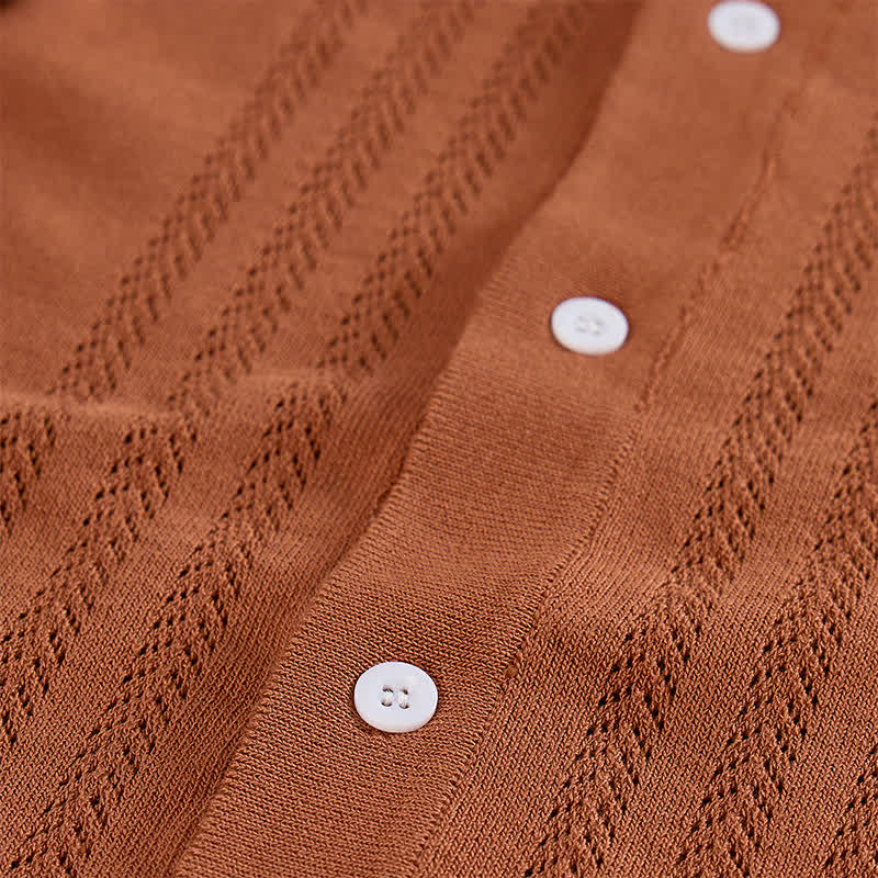 Chemise d'été décontractée pour homme en maille avec finitions contrastées - image 7