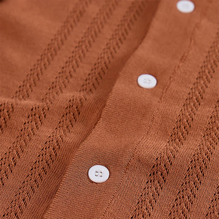 Chemise d'été décontractée pour homme en maille avec finitions contrastées - image 7