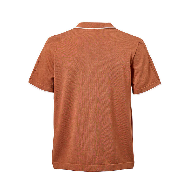 Chemise d'été décontractée pour homme en maille avec finitions contrastées - image 11