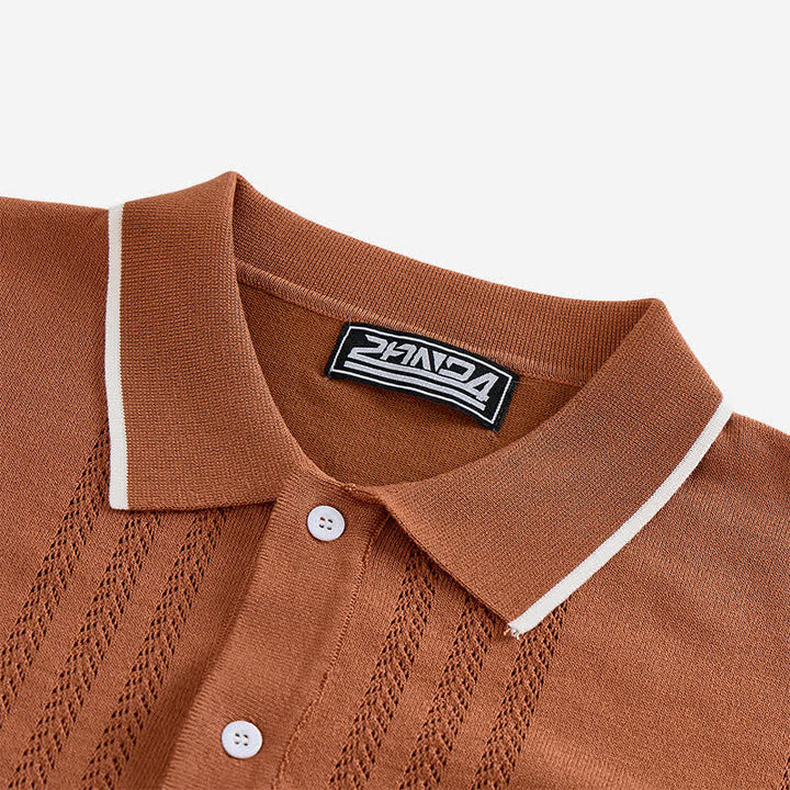 Chemise d'été décontractée pour homme en maille avec finitions contrastées - image 6