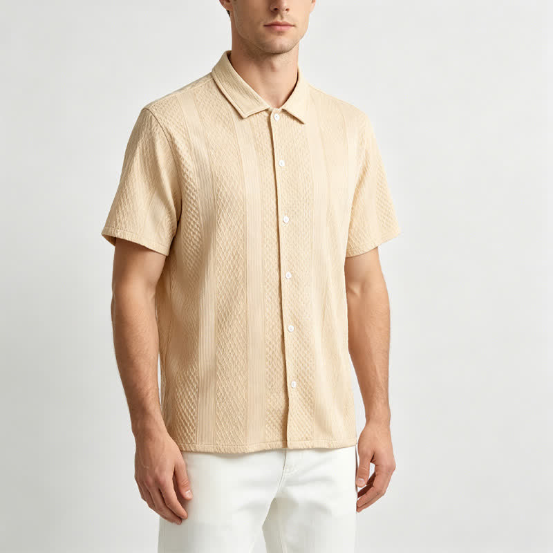 Chemise en maille à motif losange vertical rétro pour homme - image 1