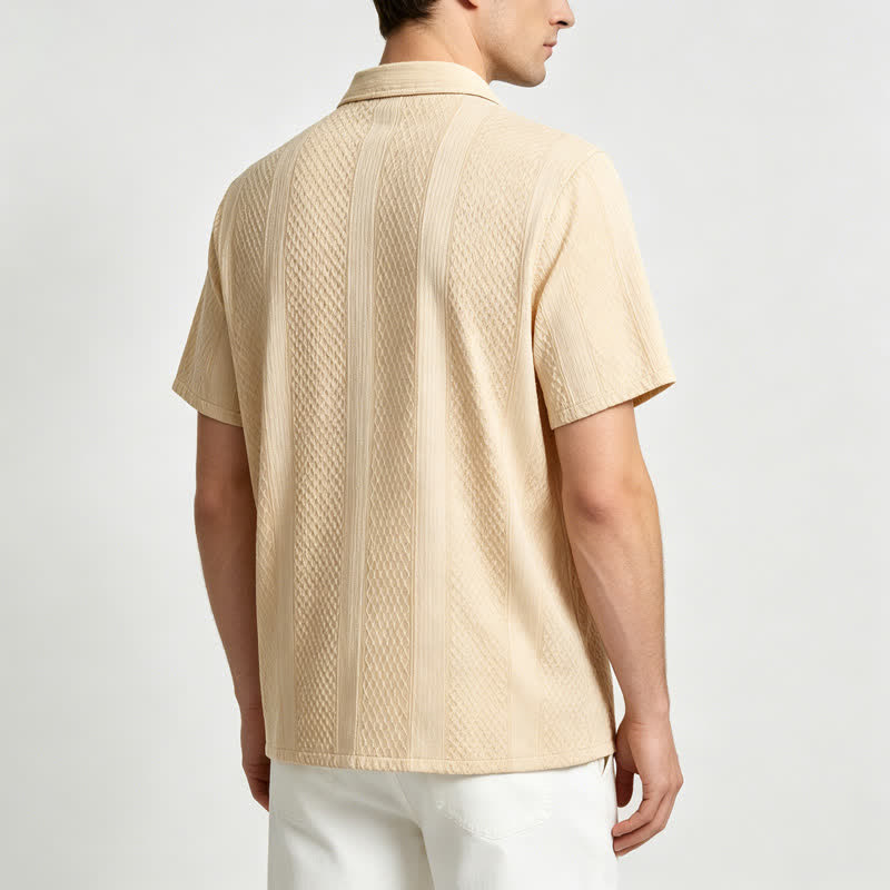 Chemise en maille à motif losange vertical rétro pour homme - image 2