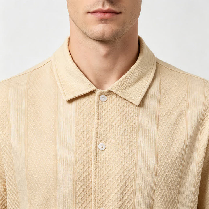 Chemise en maille à motif losange vertical rétro pour homme - image 3