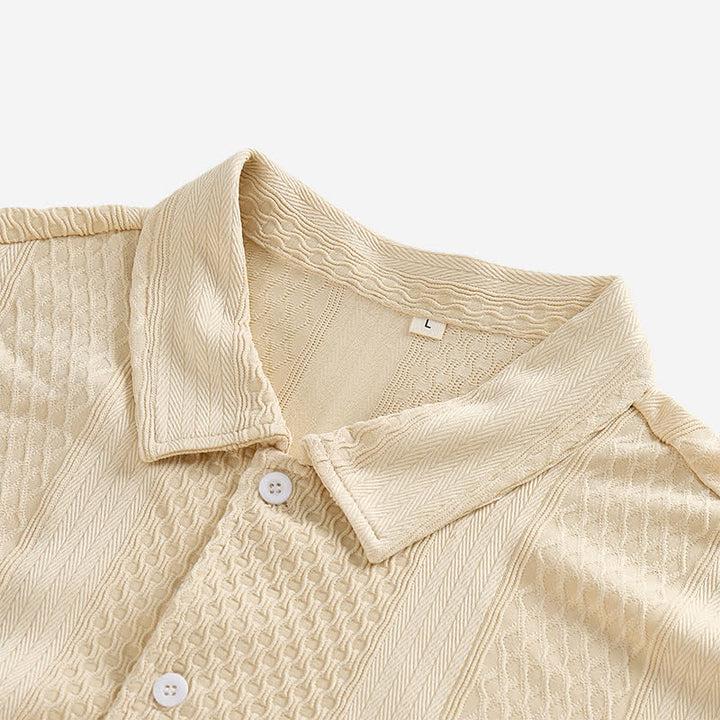 Chemise en maille à motif losange vertical rétro pour homme - image 5