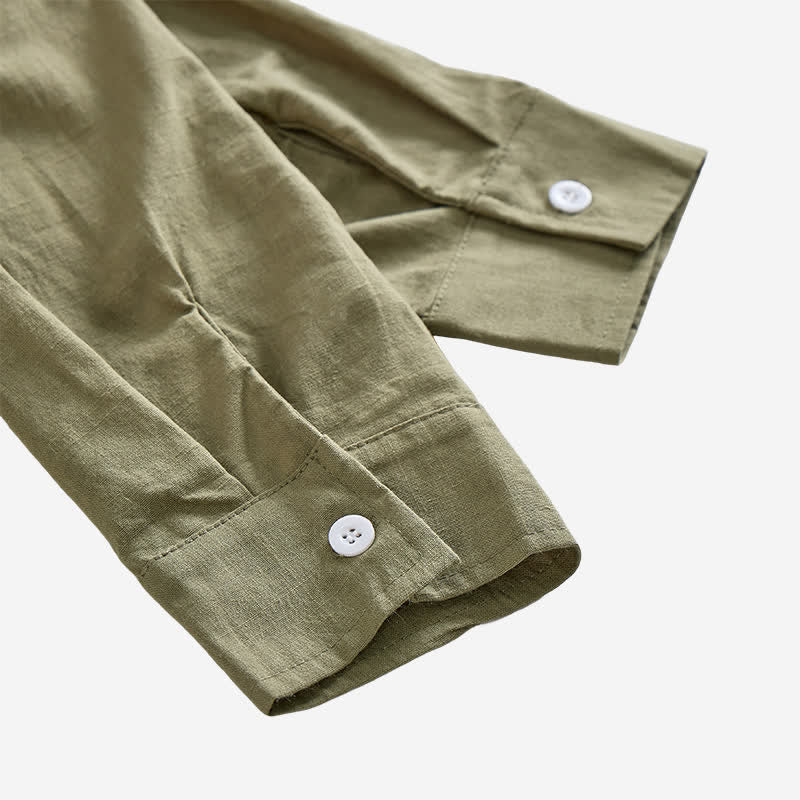 Chemise vintage en lin à lacets pour homme - image 8
