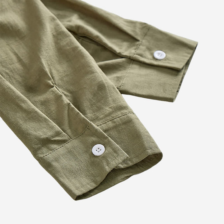Chemise vintage en lin à lacets pour homme - image 8