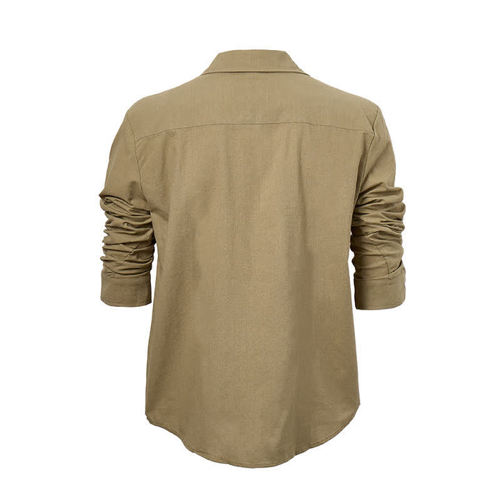 Chemise vintage en lin à lacets pour homme - image 10