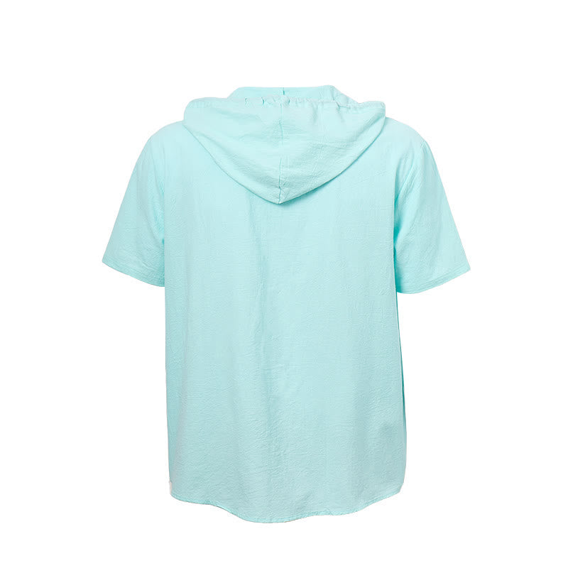 Chemise légère et fine à capuche en lin pour homme - image 13