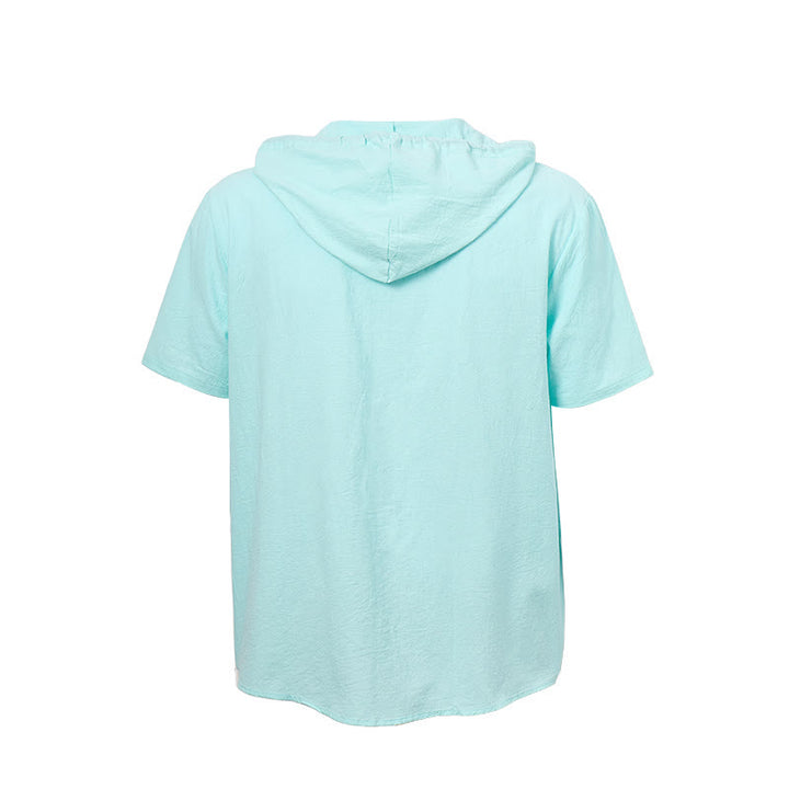 Chemise légère et fine à capuche en lin pour homme - image 13