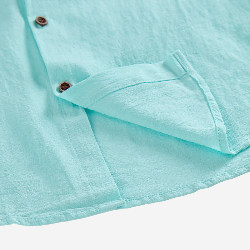 Chemise légère et fine à capuche en lin pour homme - image 10