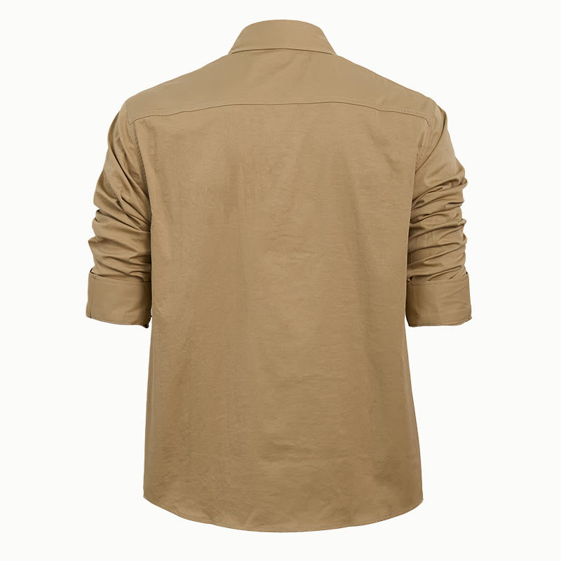 Chemise de travail à manches longues pour homme, double poche, idéale pour les activités de plein air - image 14