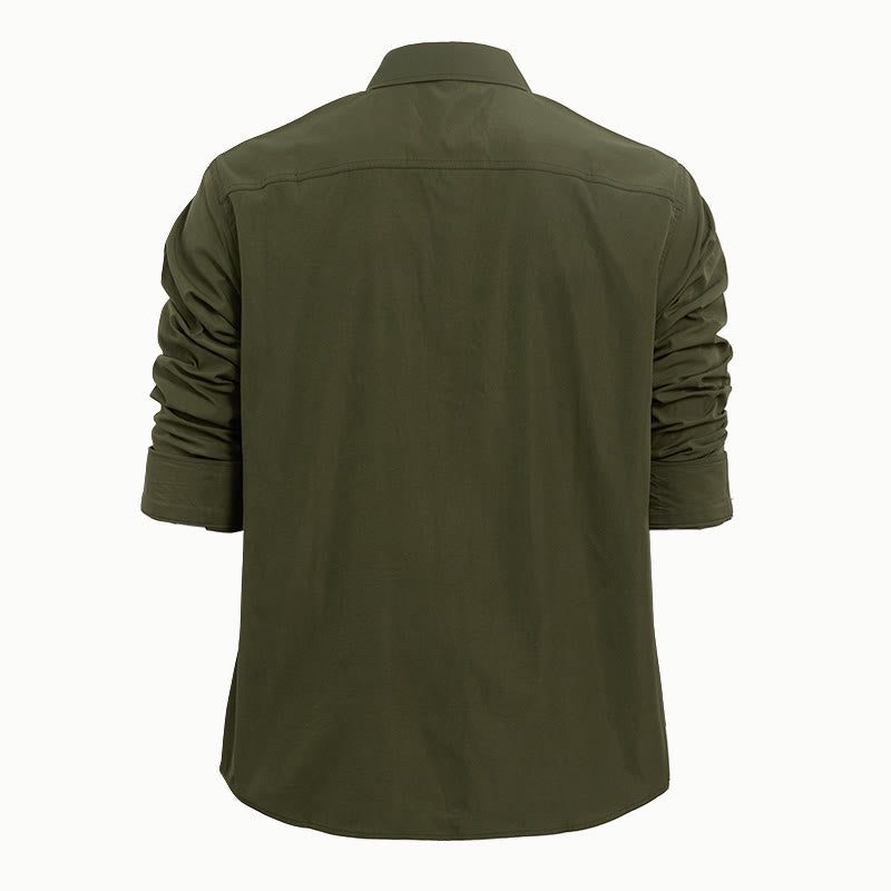 Chemise de travail à manches longues pour homme, double poche, idéale pour les activités de plein air - image 5
