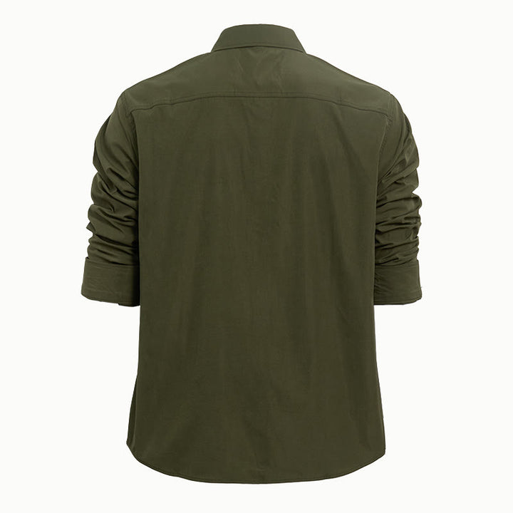 Chemise de travail à manches longues pour homme, double poche, idéale pour les activités de plein air - image 5