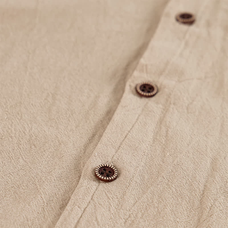 Chemise à capuche en lin pour homme avec détails ethniques tribaux sur la poche - image 8