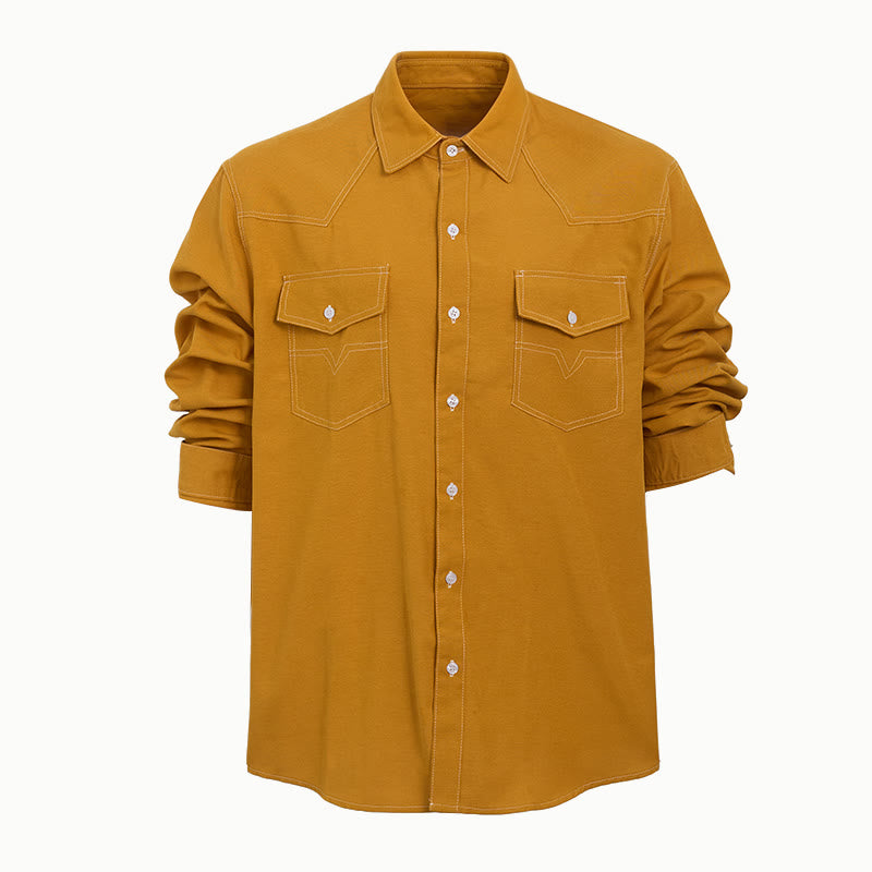 Chemise à manches longues boutonnée style western rétro pour homme - image 4
