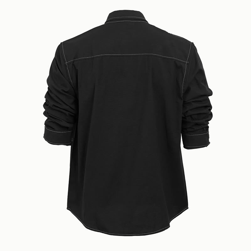 Chemise à manches longues boutonnée style western rétro pour homme - image 11
