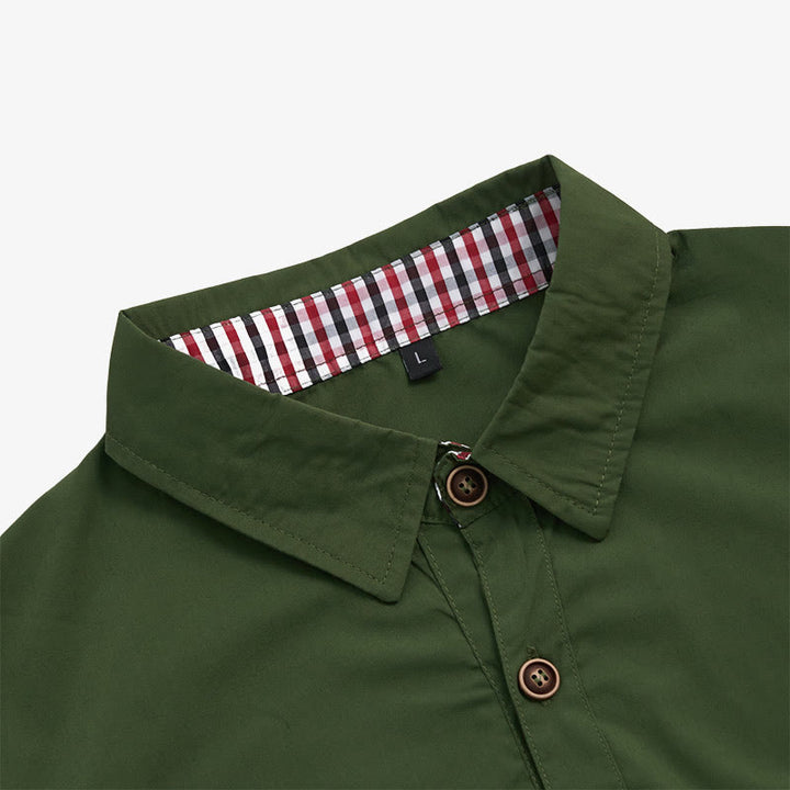 Chemise à manches courtes à carreaux pour homme, style décontracté, avec poche poitrine. - image 15