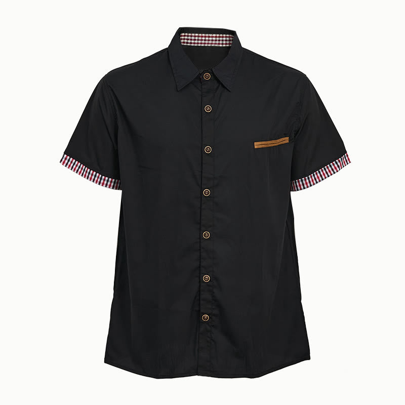 Chemise à manches courtes à carreaux pour homme, style décontracté, avec poche poitrine. - image 4