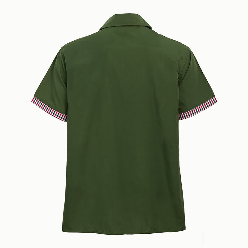 Chemise à manches courtes à carreaux pour homme, style décontracté, avec poche poitrine. - image 11