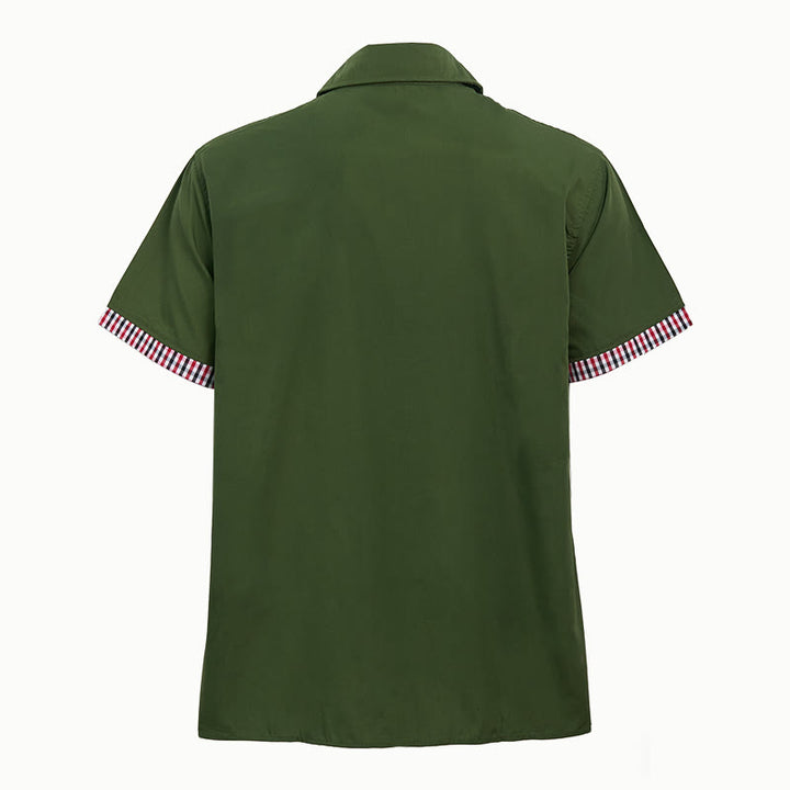 Chemise à manches courtes à carreaux pour homme, style décontracté, avec poche poitrine. - image 11