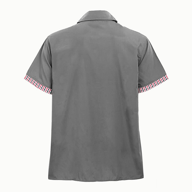 Chemise à manches courtes à carreaux pour homme, style décontracté, avec poche poitrine. - image 17
