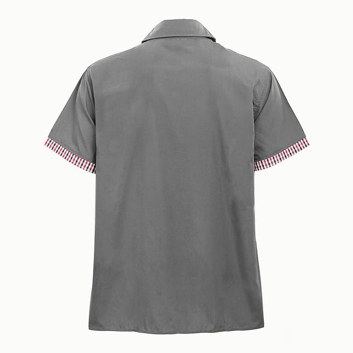 Chemise à manches courtes à carreaux pour homme, style décontracté, avec poche poitrine. - image 17