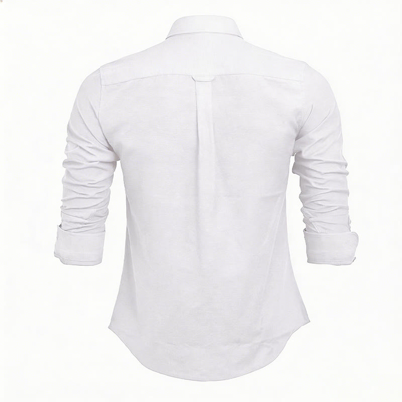 Chemise à manches longues ample décontractée pour homme, unie, boutonnée - image 15