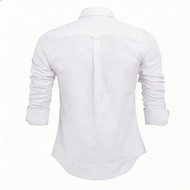 Chemise à manches longues ample décontractée pour homme, unie, boutonnée - image 15