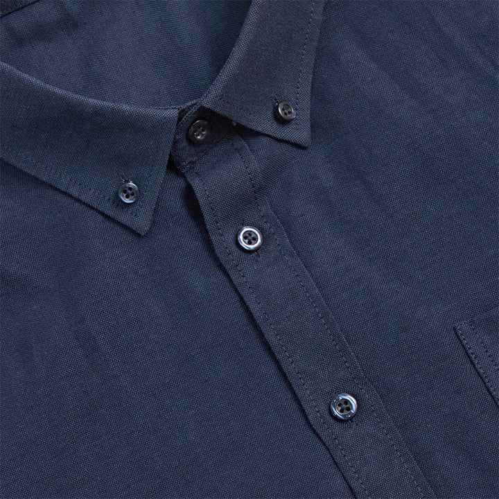 Chemise à manches longues ample décontractée pour homme, unie, boutonnée - image 8