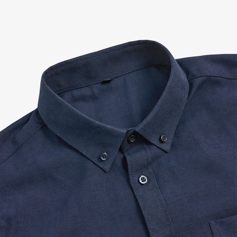 Chemise à manches longues ample décontractée pour homme, unie, boutonnée - image 10
