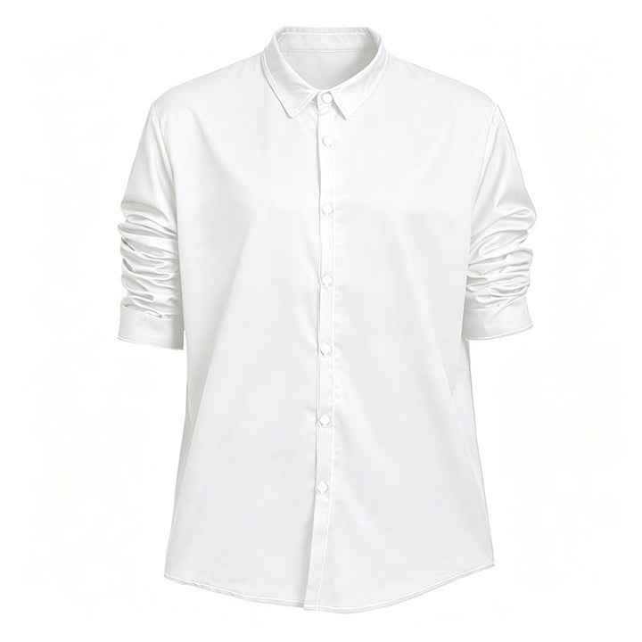 Chemise sophistiquée à manches longues de style rétro pour homme - Blanc - 6XL - image 23