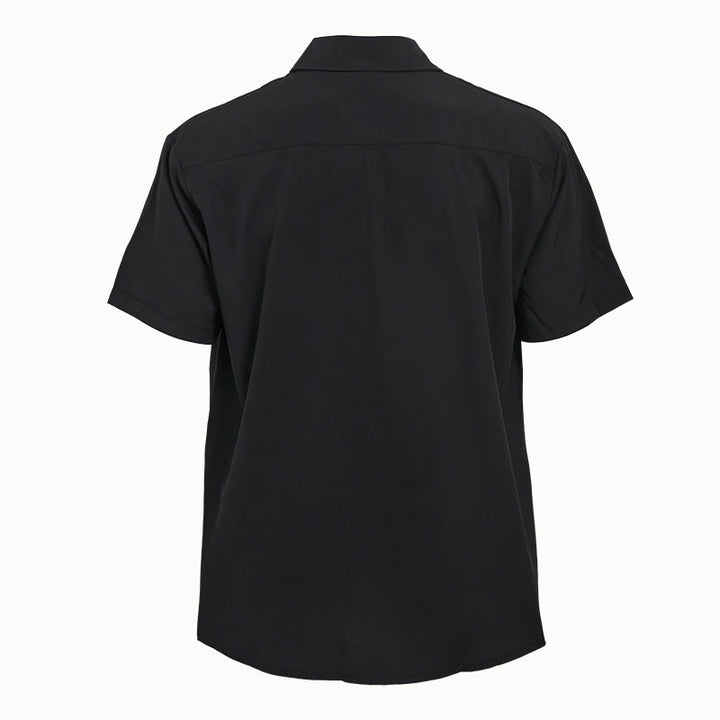 Chemise homme unie à manches courtes, boutonnée et avec poche poitrine - image 5