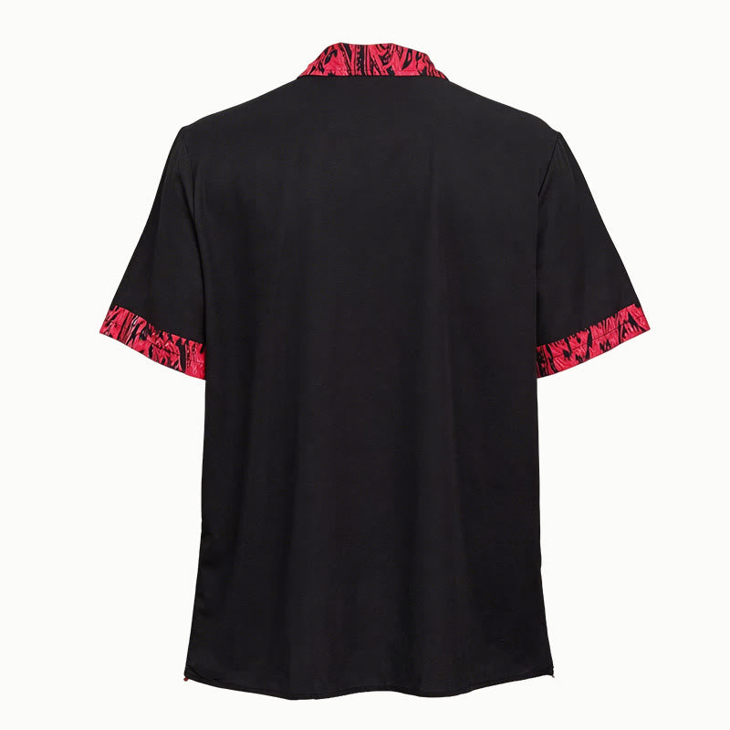 Chemise à manches courtes pour homme avec col et poignets contrastés et boutons - image 5