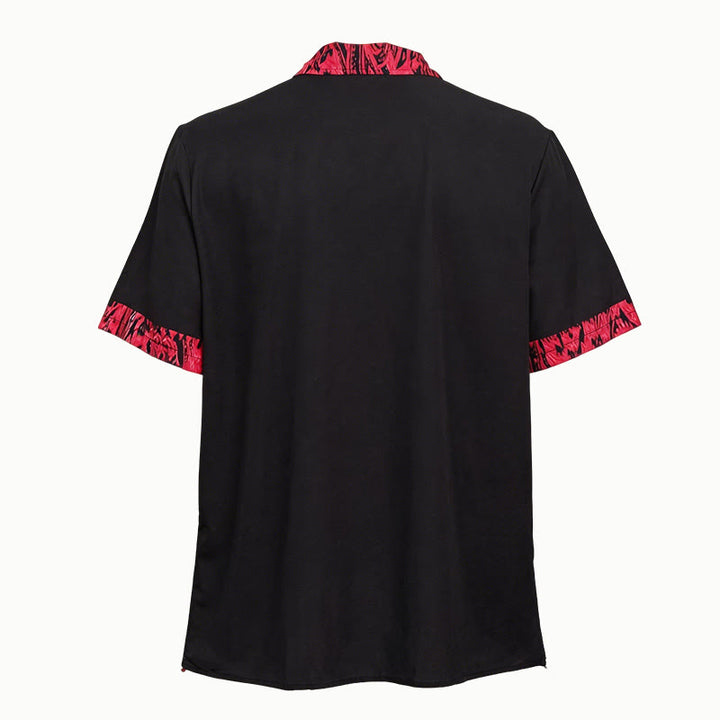 Chemise à manches courtes pour homme avec col et poignets contrastés et boutons - image 5