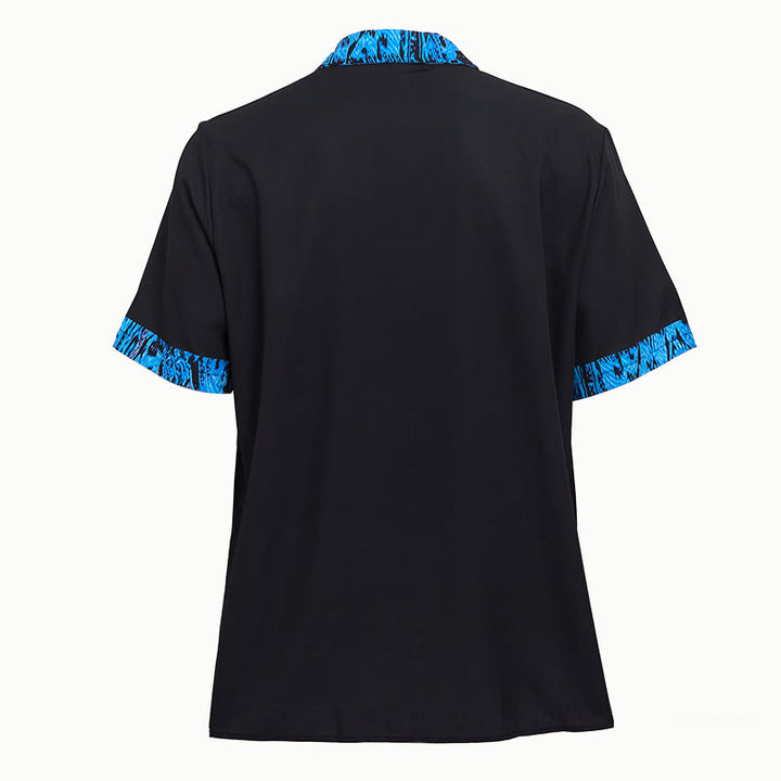 Chemise à manches courtes pour homme avec col et poignets contrastés et boutons - image 10