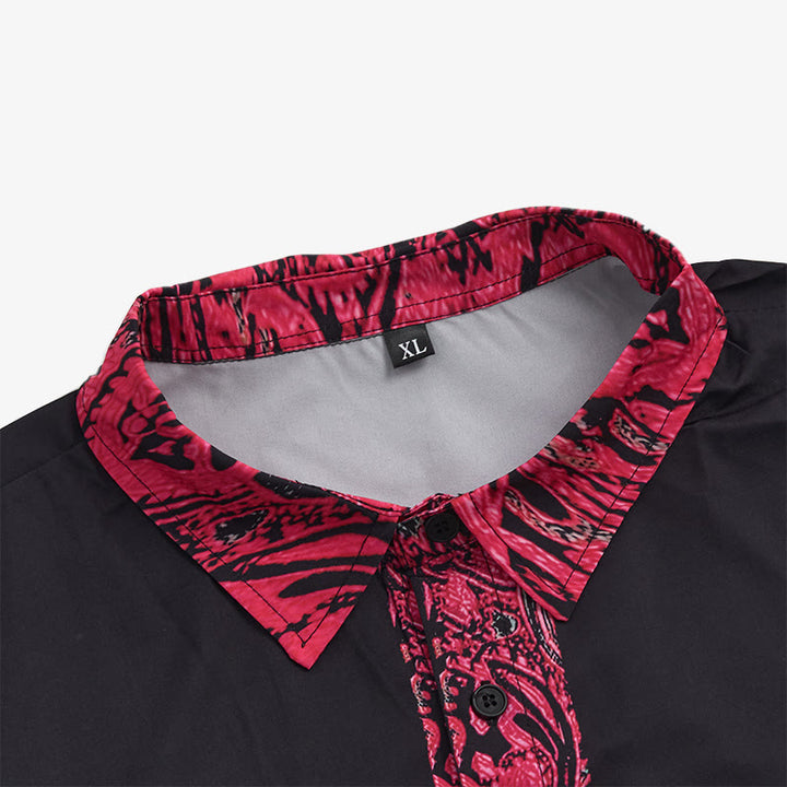 Chemise à manches courtes pour homme avec col et poignets contrastés et boutons - image 8
